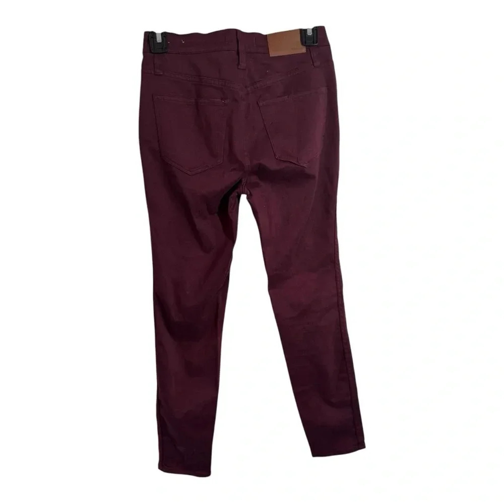 Madewell Jeans | Madewell 10" High Riser Skinny Jeans Maroon - Picture 5 of 8